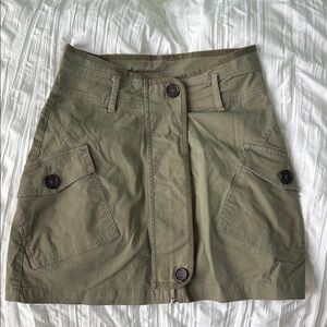 Avec Les Filles Tan Green Mini Cargo Skirt